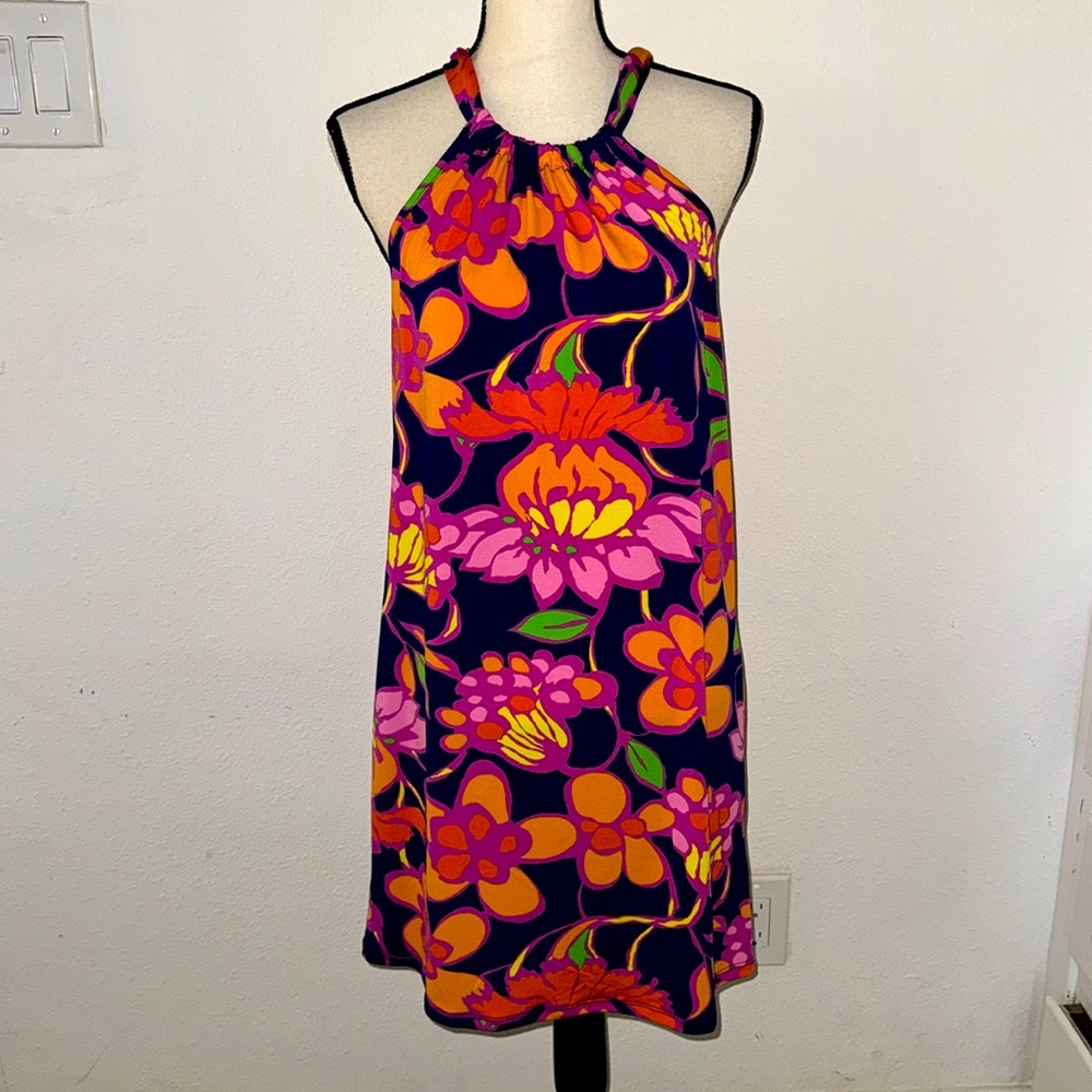 Trina Turk Multicolor Floral Halter Mini Dress